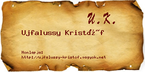 Ujfalussy Kristóf névjegykártya
