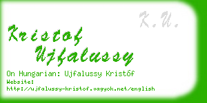kristof ujfalussy business card